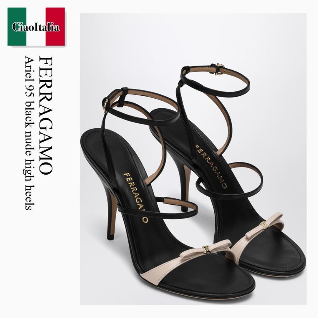 サンダル・ミュール FERRAGAMO Black leather Lally wedges 楽天市場】【数量限定・在庫限り・早い者勝ち！】 フェラガモ