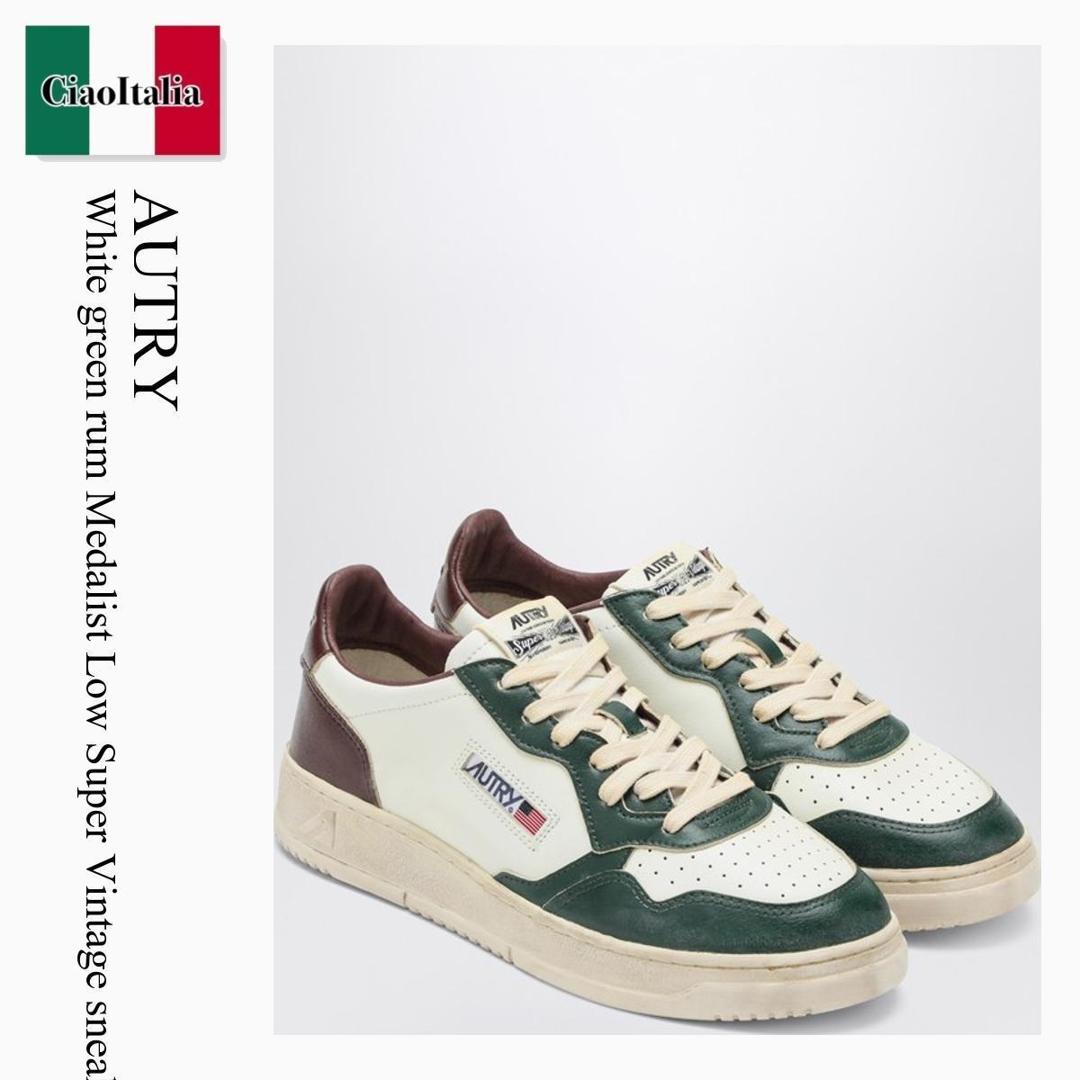 【数量限定・在庫限り・早い者勝ち！】 オートリー / Autry White Green Rum Medalist Low Super Vintage Sneakers / AVLMSV52 / AVLMSV52 SV52 / AVLMSV52SV52 / スニーカー