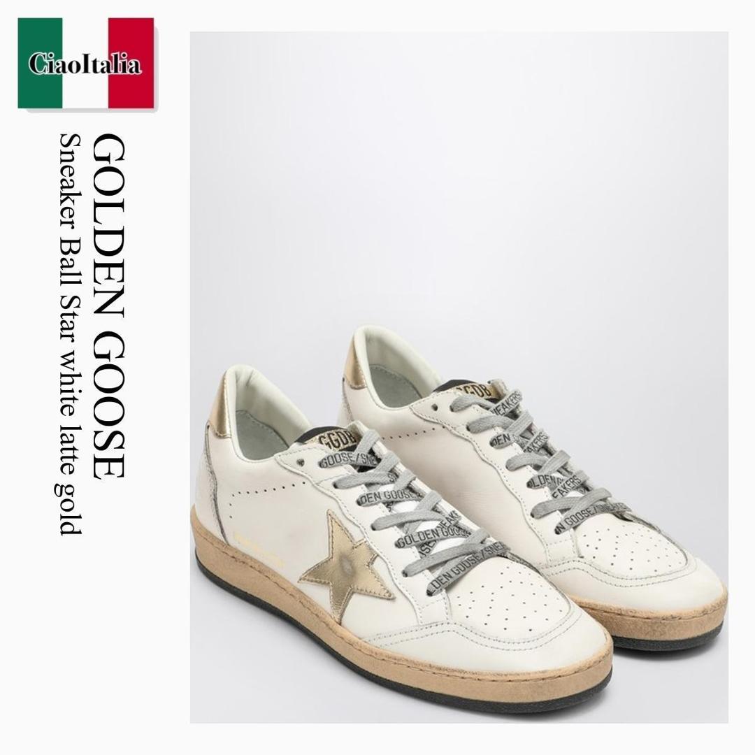 GOLDEN *ゴールデングース*BALL STARオールホワイト38 Golden Goose Ball Star Sneaker Milk White Leather/Gold sz 38