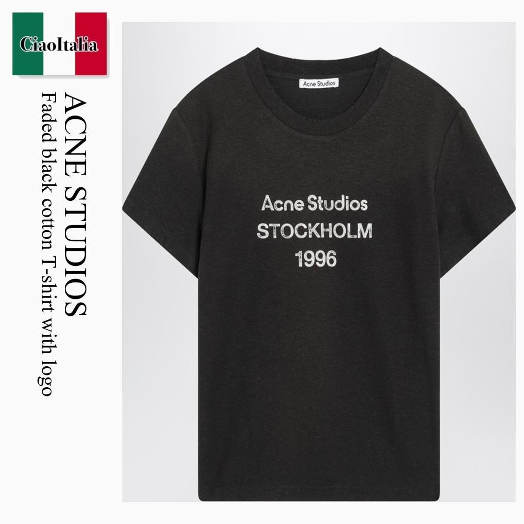 ★送料・関税込み★【Acne Studios】フェイスパッチ Tシャツ 人気デザイン】Acne Studios フェイスパッチ 半袖Tシャツ M