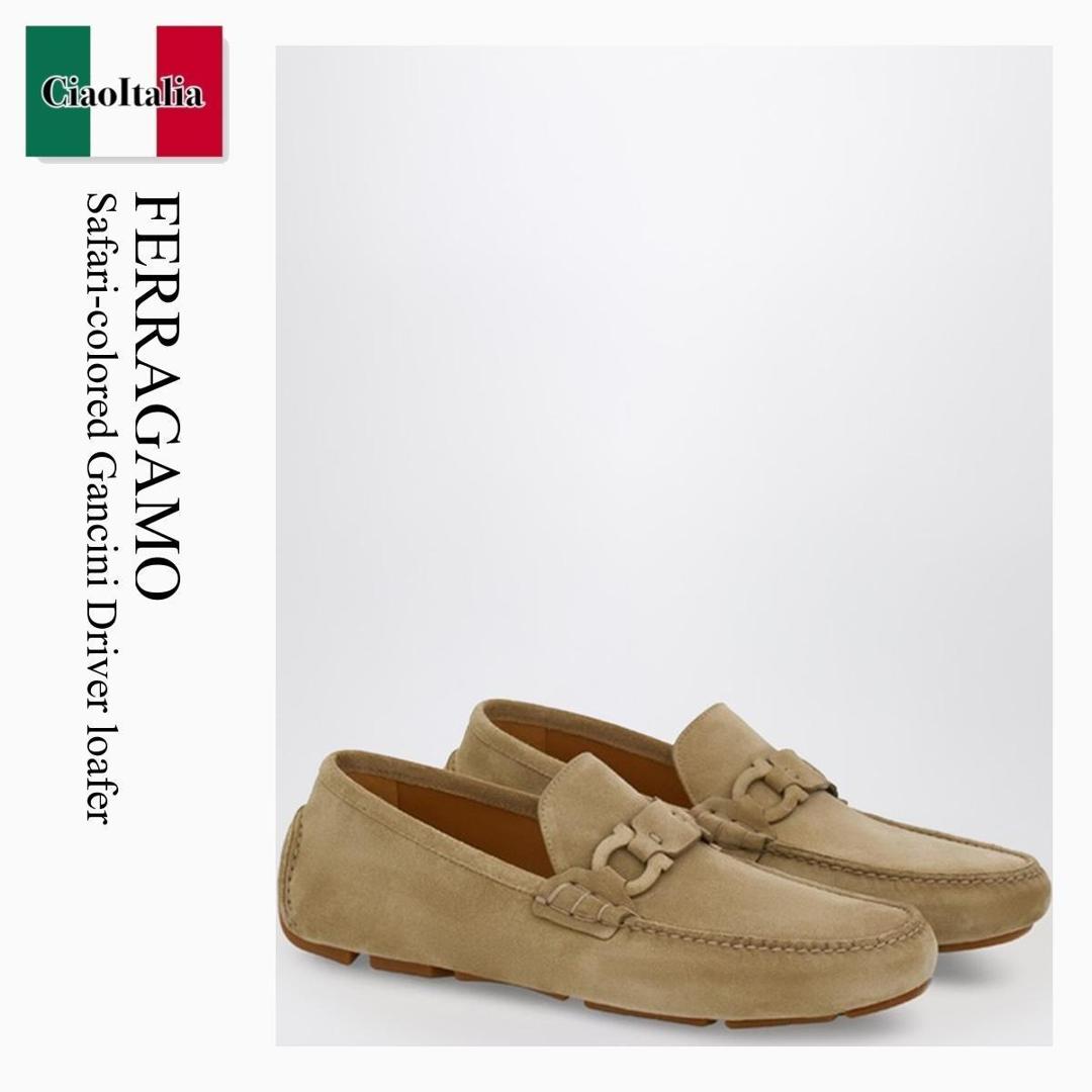 【数量限定・在庫限り・早い者勝ち！】 フェラガモ / Ferragamo Safari-Colored Gancini Driver Loafer / 782407 / 782407 SN / 782407SN / ドレスシューズ・革靴・ビジネスシューズ