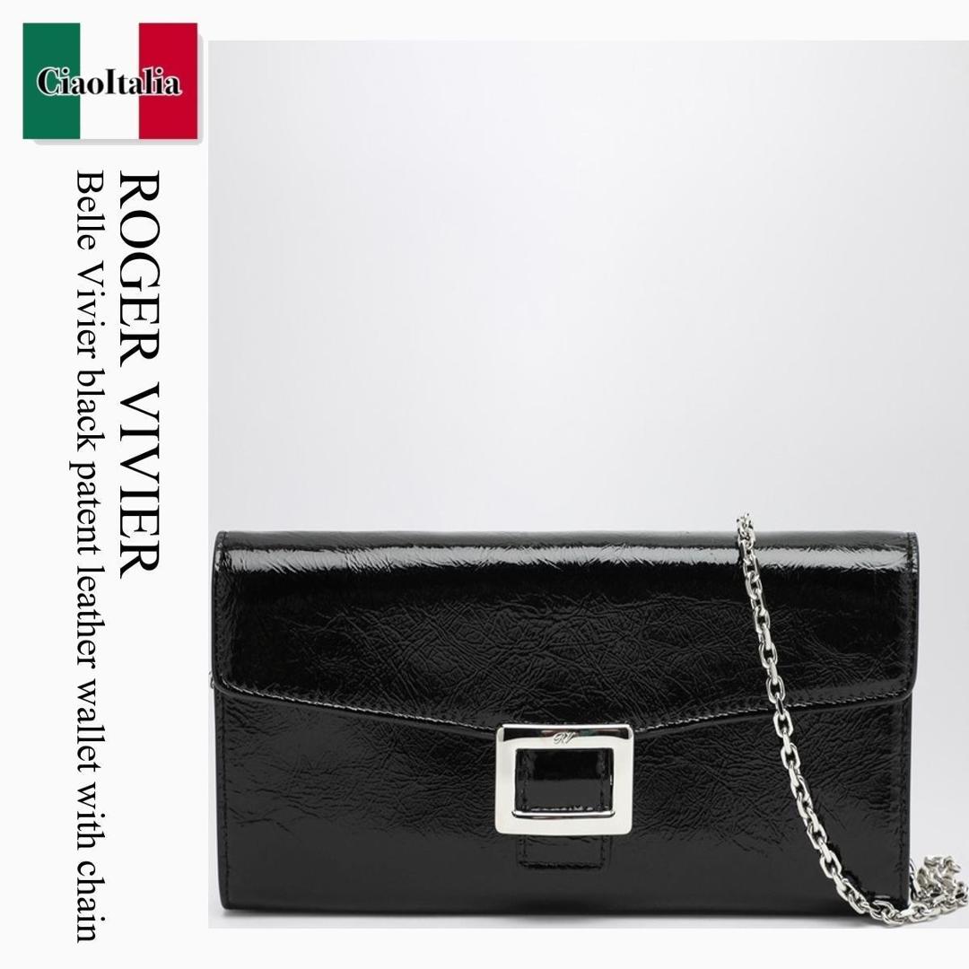 【数量限定・在庫限り・早い者勝ち！】 ロジェ・ヴィヴィエ / Roger Vivier Belle Vivier Black Patent Leather Wallet / RAWAWSB4400UKP / RAWAWSB4400UKP B999 / RAWAWSB4400UKPB999 / 長財布