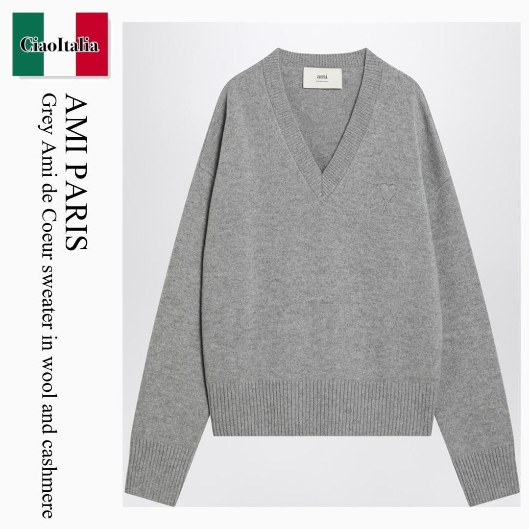 アミパリス アミアレクサンドルマテュッシ ami paris ニットセーター AMI Alexandre Mattiussi Ami paris アミパリス ロゴ刺しゅう