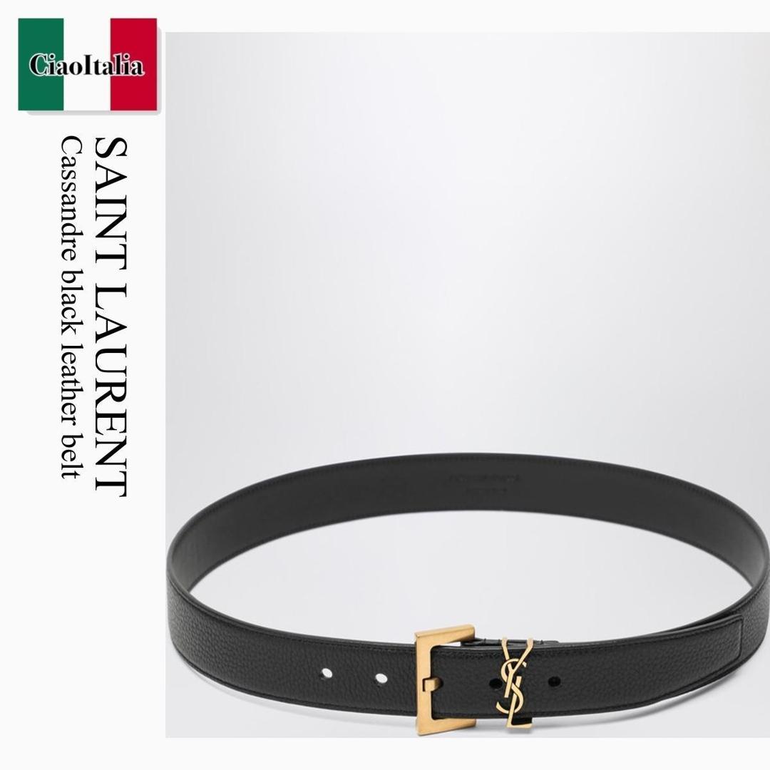 美品　YSL イブサンローラン　クロコ型押し　金金具　ロゴ型押し　ベルト 美品 YSL イブサンローラン クロコ型押し 金金具 ロゴ型押し
