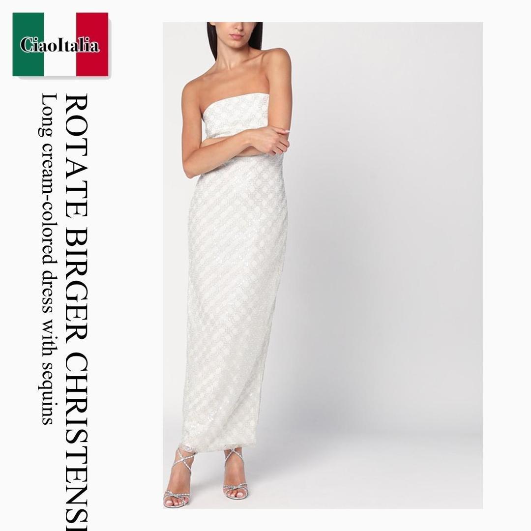 【数量限定・在庫限り・早い者勝ち！】 ロテート / Rotate Birger Christensen Long Cream-Colored Dress / 114179857P / 114179857P 857 857 / 114179857P857857 / ワンピース