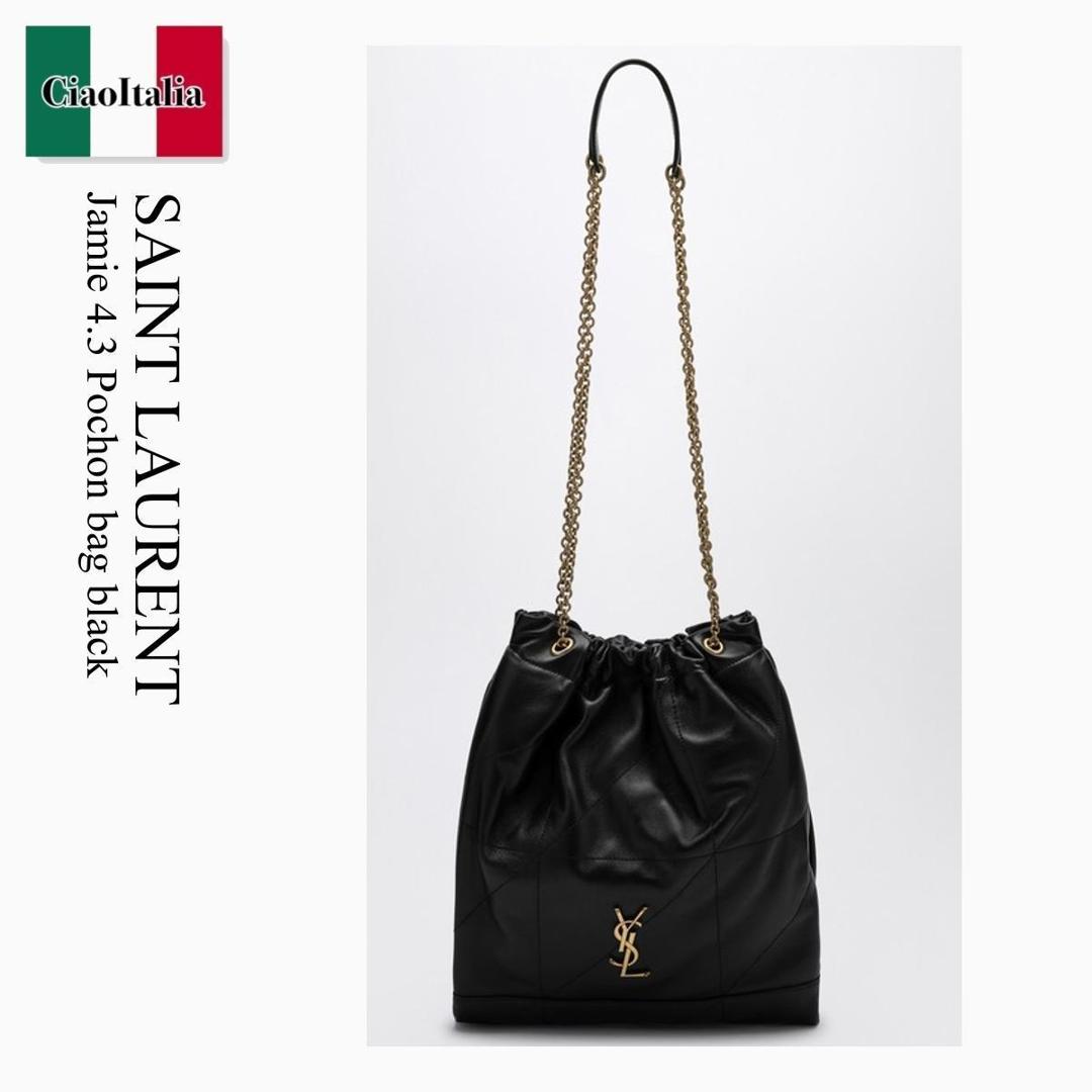 【量目制限事項・店卸し資産区分線・早め者戦勝！】 サンローラン / かばん / 鞄 / Saint Laurent Jamie 4.3 Pochon Bag Black / 781666 AAB32 / 781666 AAB32 1000 / 781666AAB321000 / ショルダーバッグ・ポシェット バッグ・小物・ブランド雑貨-バッグ