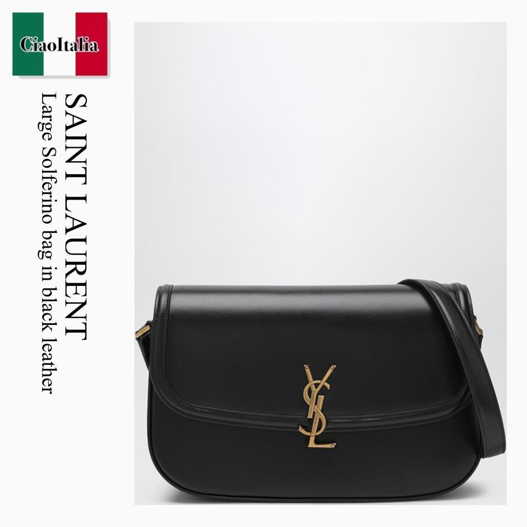【数量限定・在庫限り・早い者勝ち！】 サンローラン / かばん / カバン / Saint Laurent Large Solferino Bag In Black Leather / 832332 0SX0W / 832332 0SX0W 1000 / 8323320SX0W1000 / ショルダーバッグ・ポシェット