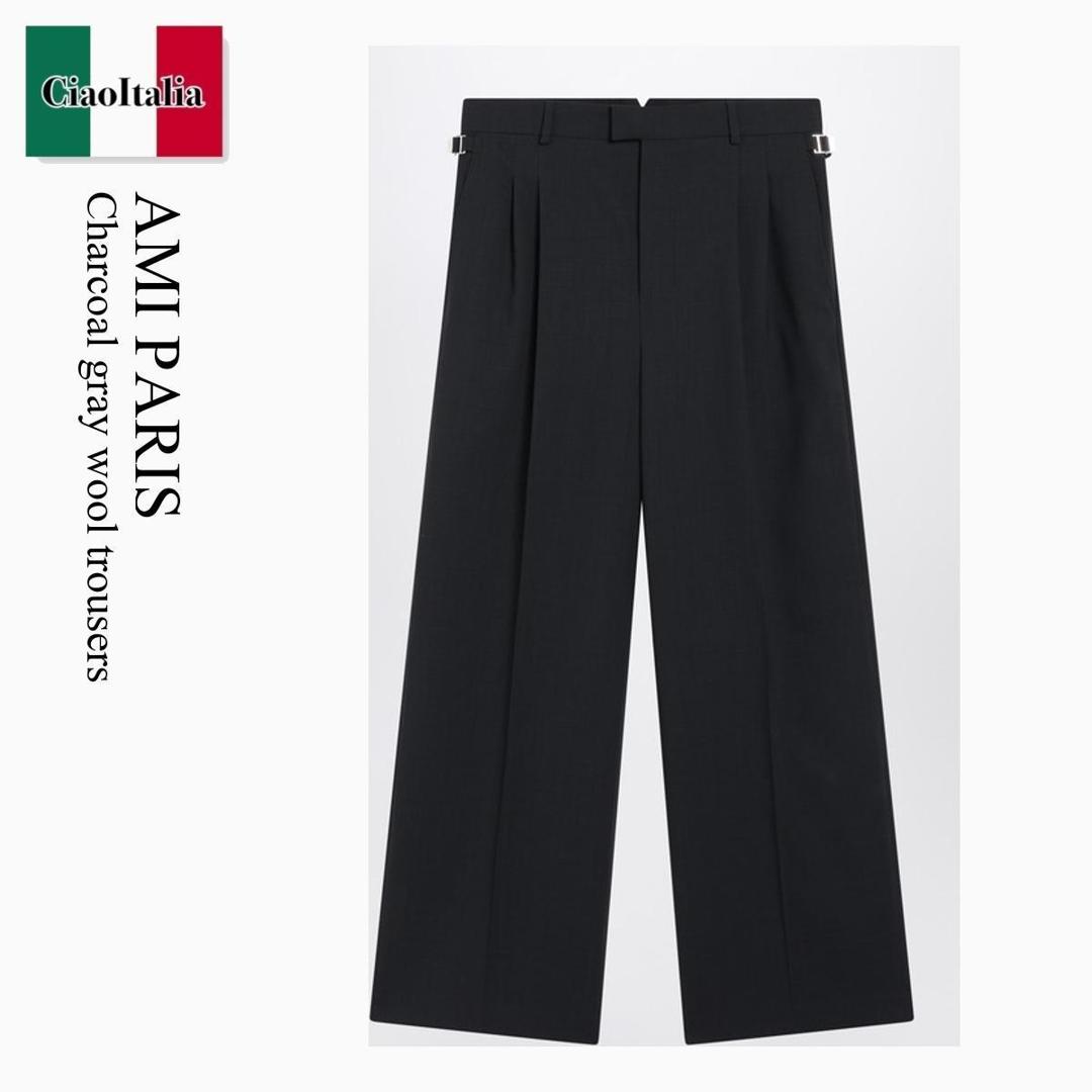 Ami Paris ブラックワイドパンツ スラックス S 【公式通販】