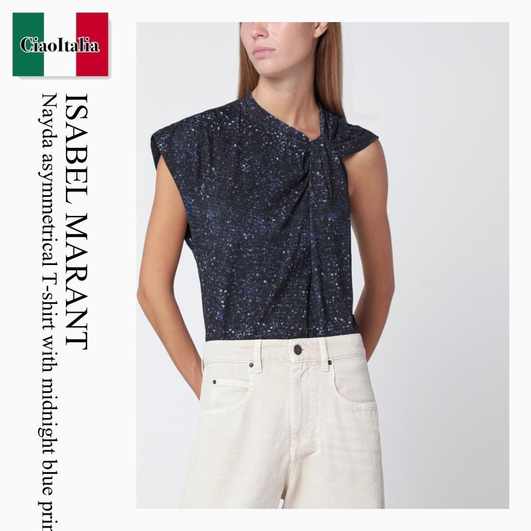 【数量限定・在庫限り・早い者勝ち!】 イザベルマラン / Isabel Marant Nayda Asymmetrical T-Shirt With Midnight Blue / ATS017 5FAC3N03I / ATS017 5FAC3N03I 30FN / ATS0175FAC3N03I30FN / Tシャツ・カットソー|Ciao Italia