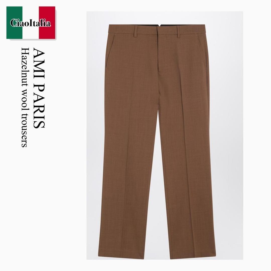 【数量限定・在庫限り・早い者勝ち！】 アミアレクサンドルマテュッシ / Ami Paris Hazelnut Wool Trousers / HTR506WV0066 / HTR506WV0066 216 / HTR506WV0066216 / パンツ・ボトムスその他