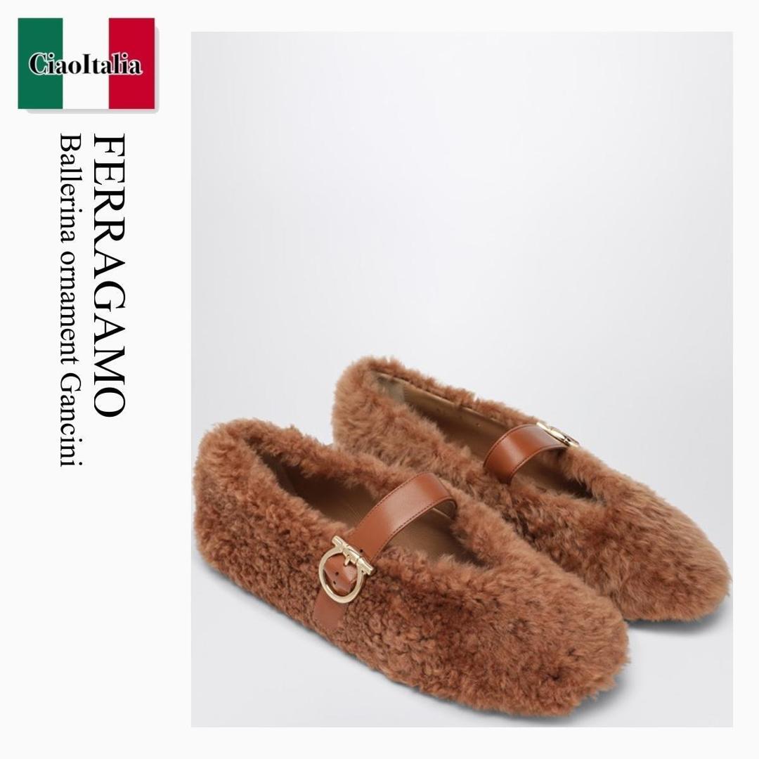【寸法押さえる・店卸し資産境界線・早め者制覇！】 フェラガモ / Ferragamo Ballerina Ornament Gancini / 787504 / 787504 CE / 787504CE / バレーシューズ
