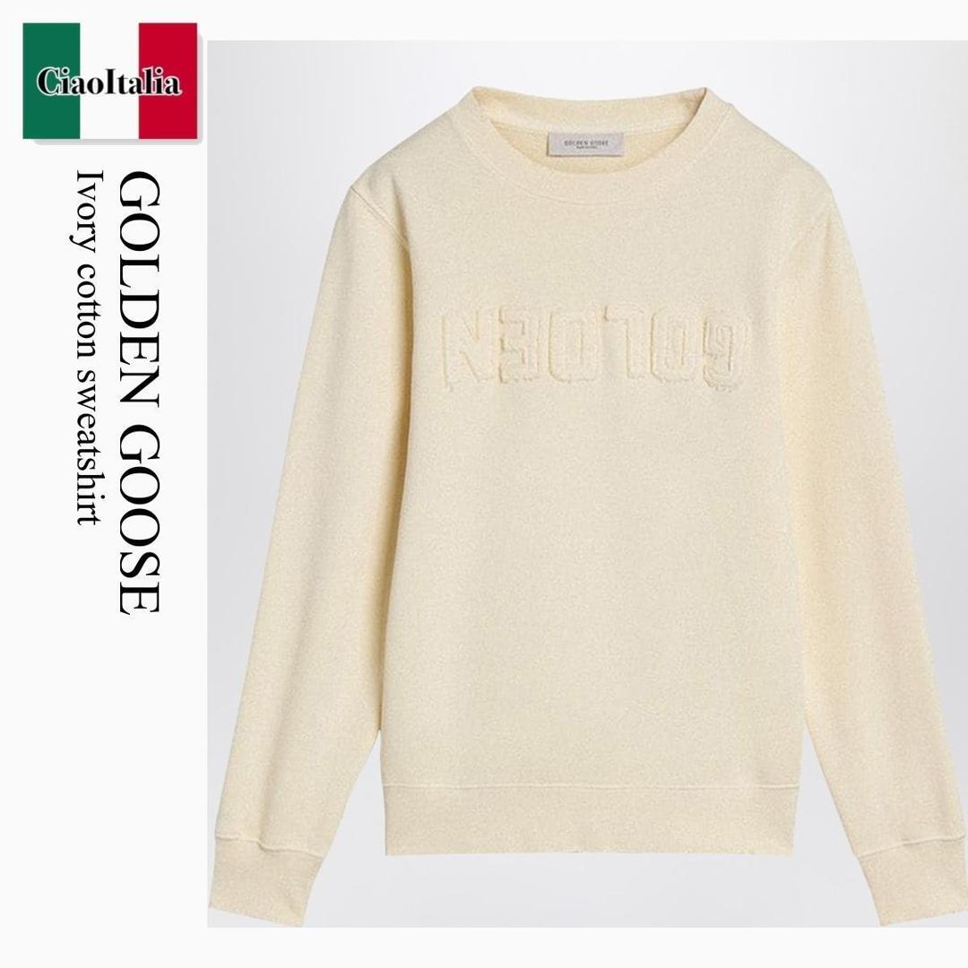 【数量限定・在庫限り・早い者勝ち！】 ゴールデングース / Golden Goose Ivory Cotton Sweatshirt / GKP02214 P002244 / GKP02214 P002244 11364 / GKP02214P00224411364 / キッズ用トップス