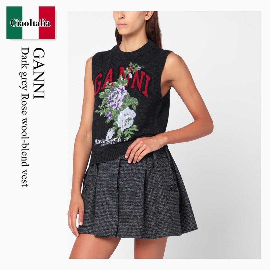 楽天市場】GANNI ガニー ニットベスト Graphic V-neck Vest