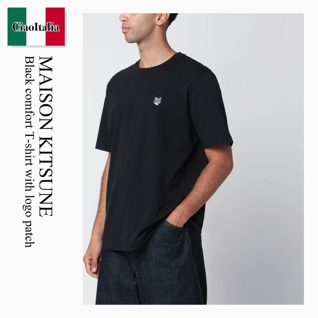 【数量限定・在庫限り・早い者勝ち！】 メゾン キツネ / Maison Kitsune Black Comfort T-Shirt With Logo Patch / PM00108KJ7025 / PM00108KJ7025 P199 / PM00108KJ7025P199 / Tシャツ・カットソー