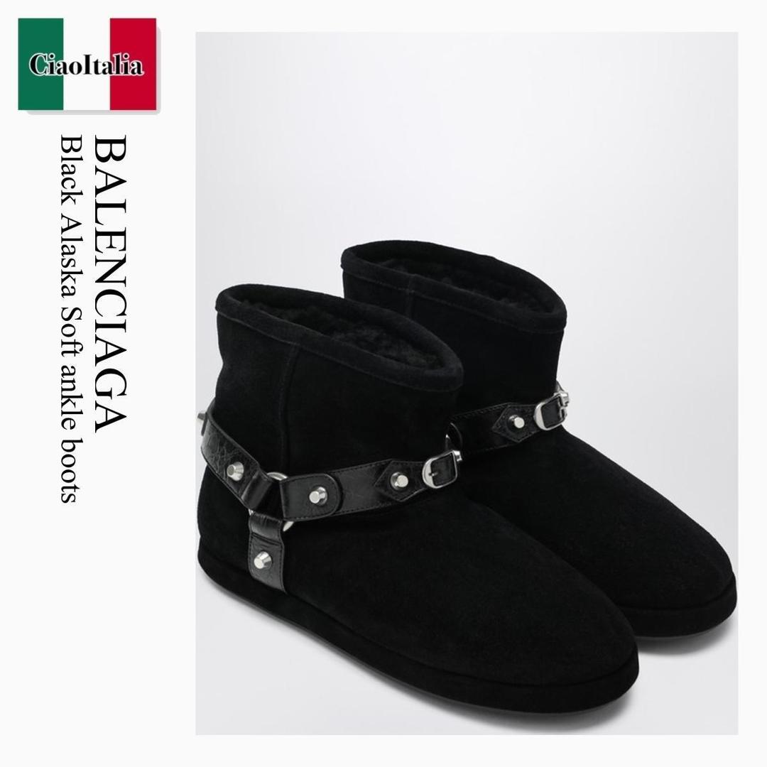 【数量限定・在庫限り・早い者勝ち！】 バレンシアガ / Balenciaga Black Alaska Soft Ankle Boots / 845895 WBFC3 / 845895 WBFC3 1081 / 845895WBFC31081 / ショートブーツ・ブーティ