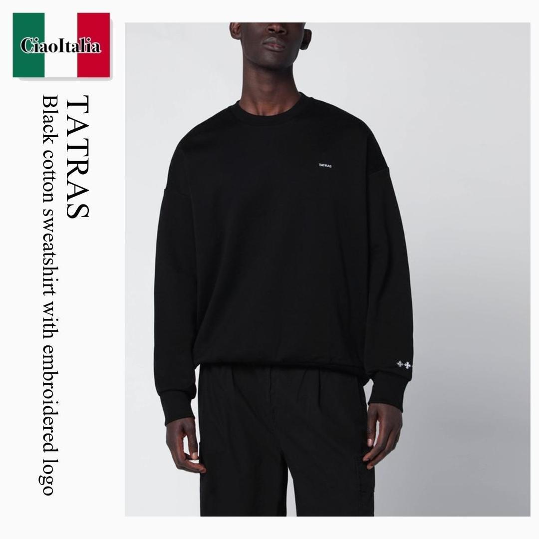 【数量限定・在庫限り・早い者勝ち！】 タトラス / Tatras Black Cotton Sweatshirt With Embroidered Logo / MJXA0047063588CO / MJXA0047063588CO 001 / MJXA0047063588CO001 / スウェット・トレーナー