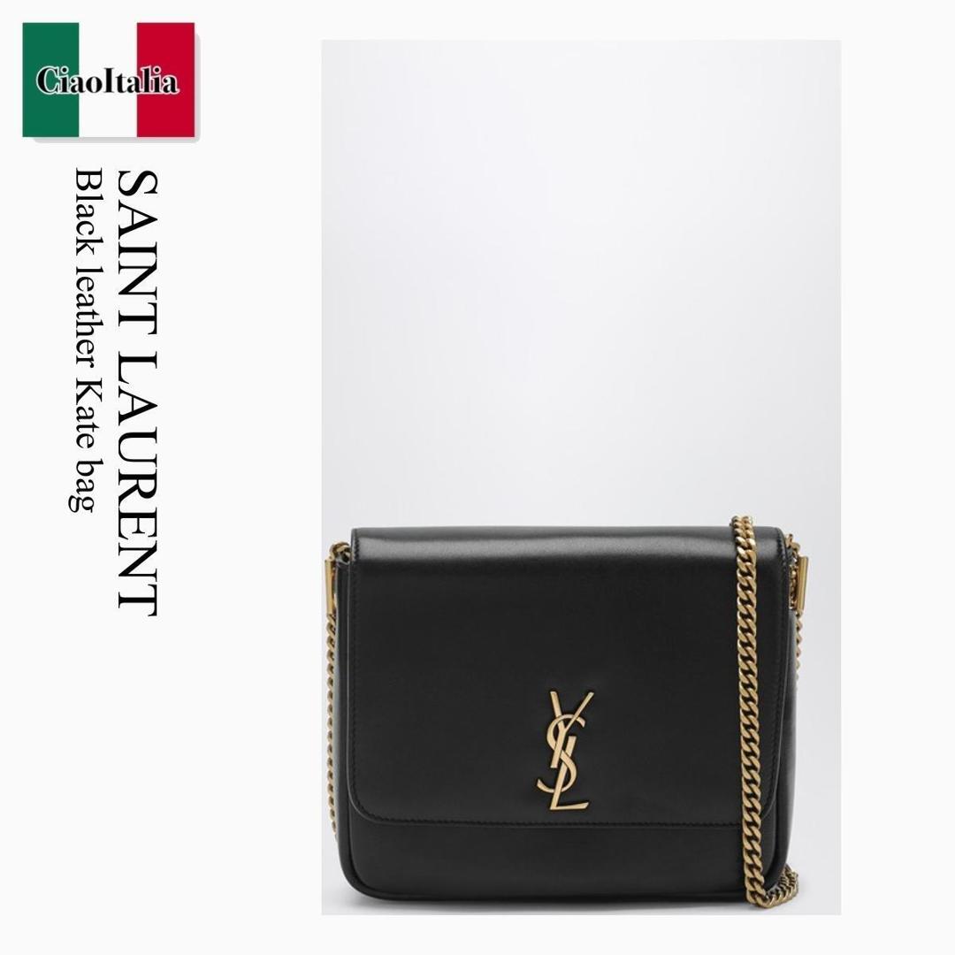 【分量制限事項・店卸し資産区分け・早め者白星！】 サンローラン / かばん / 鞄 / Saint Laurent Black Leather Kate Bag / 851557 1EL0W / 851557 1EL0W 1000 / 8515571EL0W1000 / ショルダーバッグ・ポシェット