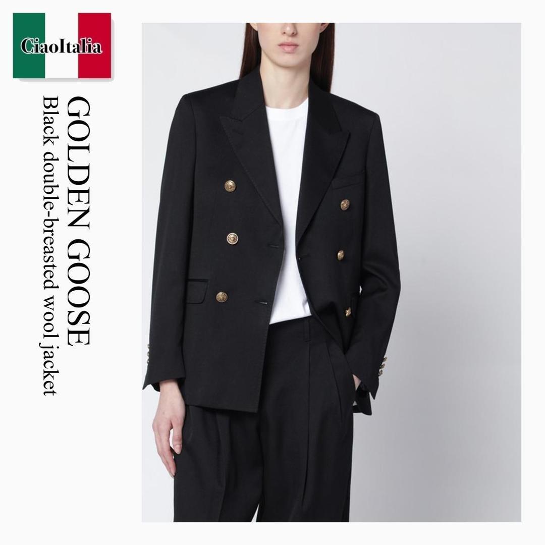 【数量限定・在庫限り・早い者勝ち！】 ゴールデングース / Golden Goose Black Double-Breasted Wool Jacket / GWP00829 P001521 / GWP00829 P001521 90100 / GWP00829P00152190100 / ジャケット