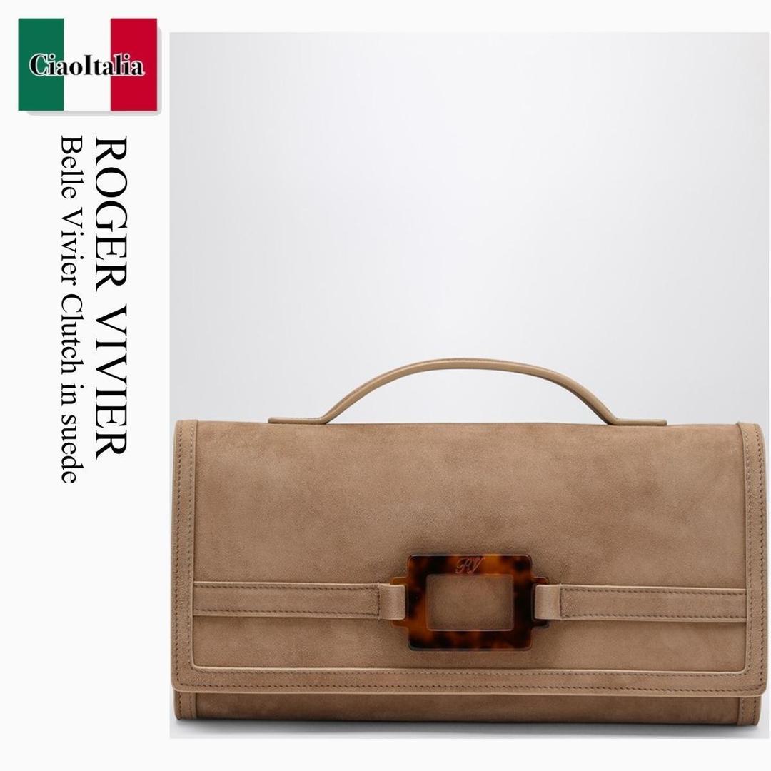 【数量限定・在庫限り・早い者勝ち!】 ロジェ・ヴィヴィエ / かばん / カバン / Roger Vivier Belle Vivier Clutch In Suede / RBWAORC0200UMG / RBWAORC0200UMG S812 / RBWAORC0200UMGS812 / クラッチバッグ
