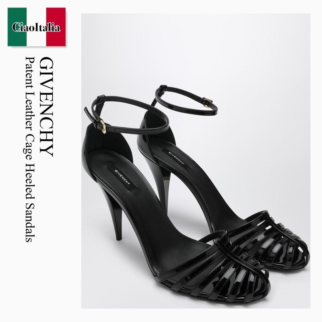 【寸法押さえる・店卸し資産境界線・早め者制覇！】 ジバンシィ / Givenchy Patent Leather Cage Heeled Sandals / BE30ADE1K6 / BE30ADE1K6 001 / BE30ADE1K6001 / サンダル・ミュール