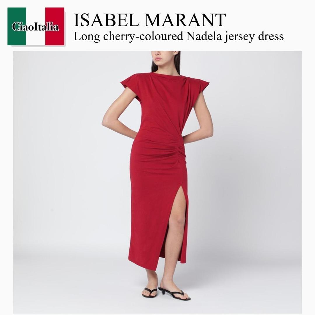 【数量限定・在庫限り・早い者勝ち！】 イザベルマラン / Isabel Marant Long Cherry-Coloured Nadela Jersey Dress / RO0307 FAA1N41I / RO0307 FAA1N41I 70CH / RO0307FAA1N41I70CH / ワンピース