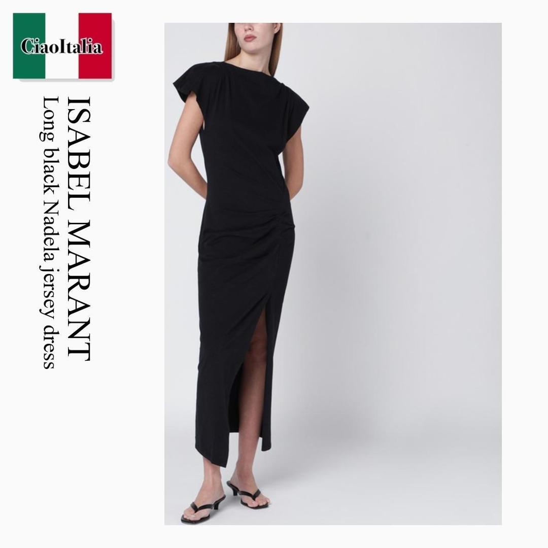 【数量限定・在庫限り・早い者勝ち！】 イザベルマラン / Isabel Marant Long Black Nadela Jersey Dress / RO0307 FAA1N41I / RO0307 FAA1N41I 01BK / RO0307FAA1N41I01BK / ワンピース