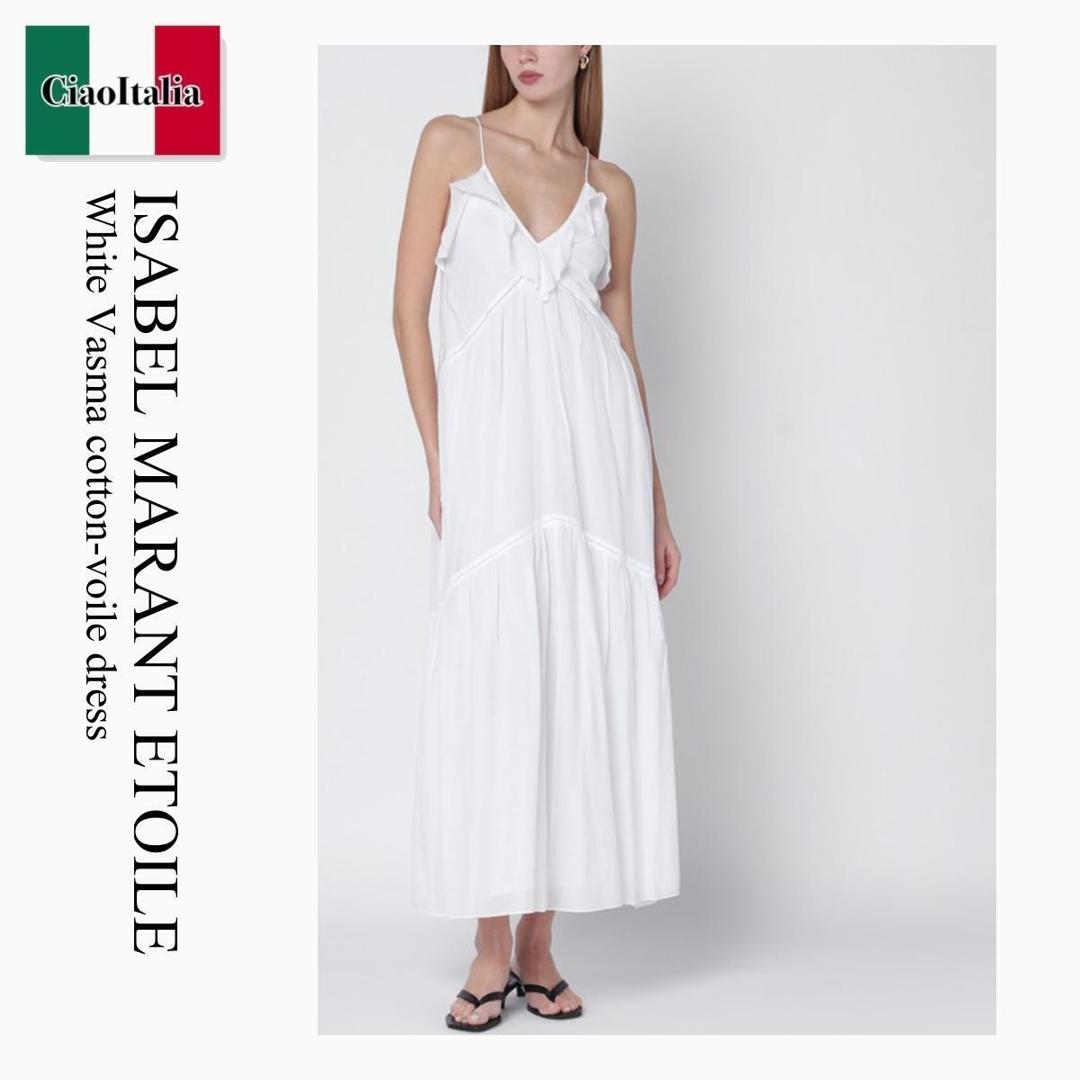 【数量限定・在庫限り・早い者勝ち！】 イザベルマランエトワール / Isabel Marant Etoile White Vasma Cotton-Voile Dress / RO1003 FBB3J04E / RO1003 FBB3J04E 20WH / RO1003FBB3J04E20WH / ワンピース 45,058円