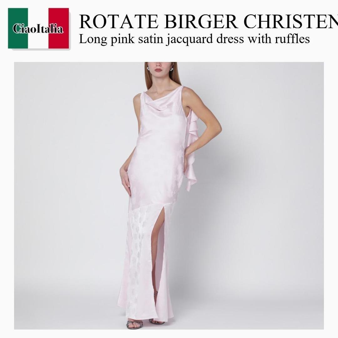 【数量限定・在庫限り・早い者勝ち!】 ロテート / Rotate Birger Christensen Long Pink Satin Jacquard Dress Wit / 1156791809 / 1156791809 1809 1809 / 115679180918091809 / ワンピース|Ciao Italia