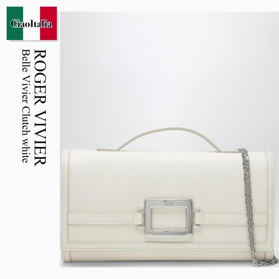 【数量限定・在庫限り・早い者勝ち！】 ロジェ・ヴィヴィエ / かばん / カバン / Roger Vivier Belle Vivier Clutch White / RBWAORC2202QV7 / RBWAORC2202QV7 C019 / RBWAORC2202QV7C019 / ショルダーバッグ・ポシェット