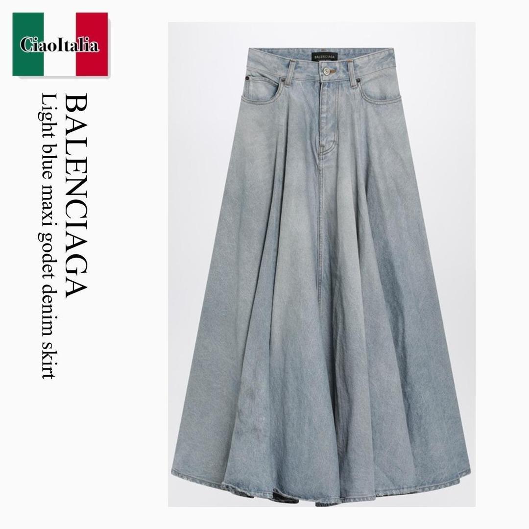 【数量限定・在庫限り・早い者勝ち!】 バレンシアガ / Balenciaga Light Blue Maxi Godet Denim Skirt / 856906 TTWB1 / 856906 TTWB1 4009 / 856906TTWB14009 / スカート|Ciao Italia