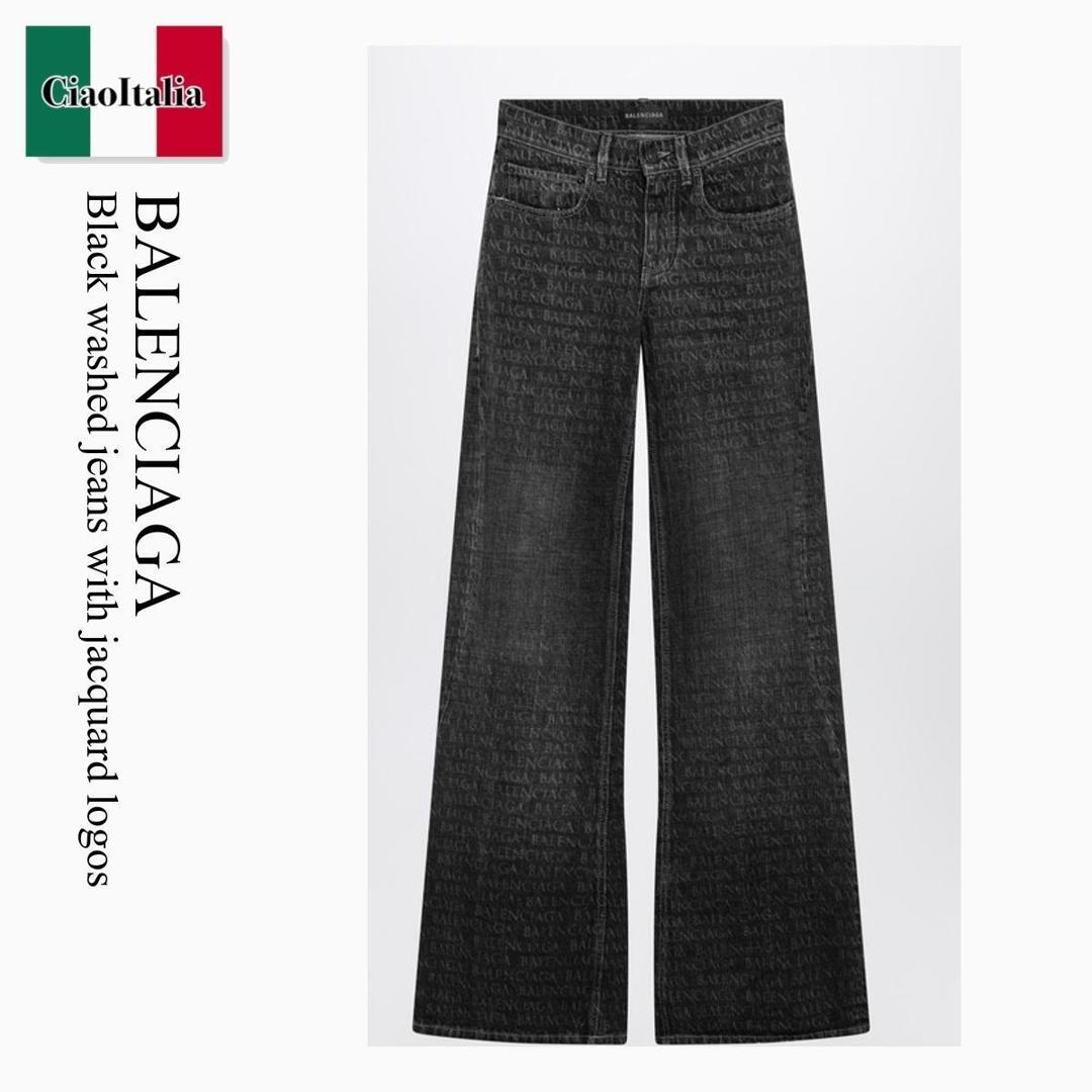 【数量限定・在庫限り・早い者勝ち！】 バレンシアガ / Balenciaga Black Washed Jeans With Jacquard Logos / 852328 TTWA5 / 852328 TTWA5 1037 / 852328TTWA51037 / デニム・ジーパン｜Ciao Italia 99,371円