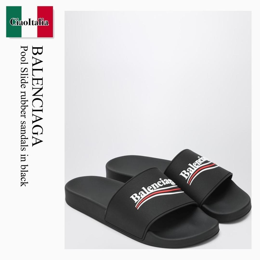 【物量制限事項・店卸し資産極限点・早め者制覇！】 バレンシアガ / Balenciaga Pool Slide Rubber Sandals In Black / 776818 W1S80 / 776818 W1S80 1096 / 776818W1S801096 / サンダル