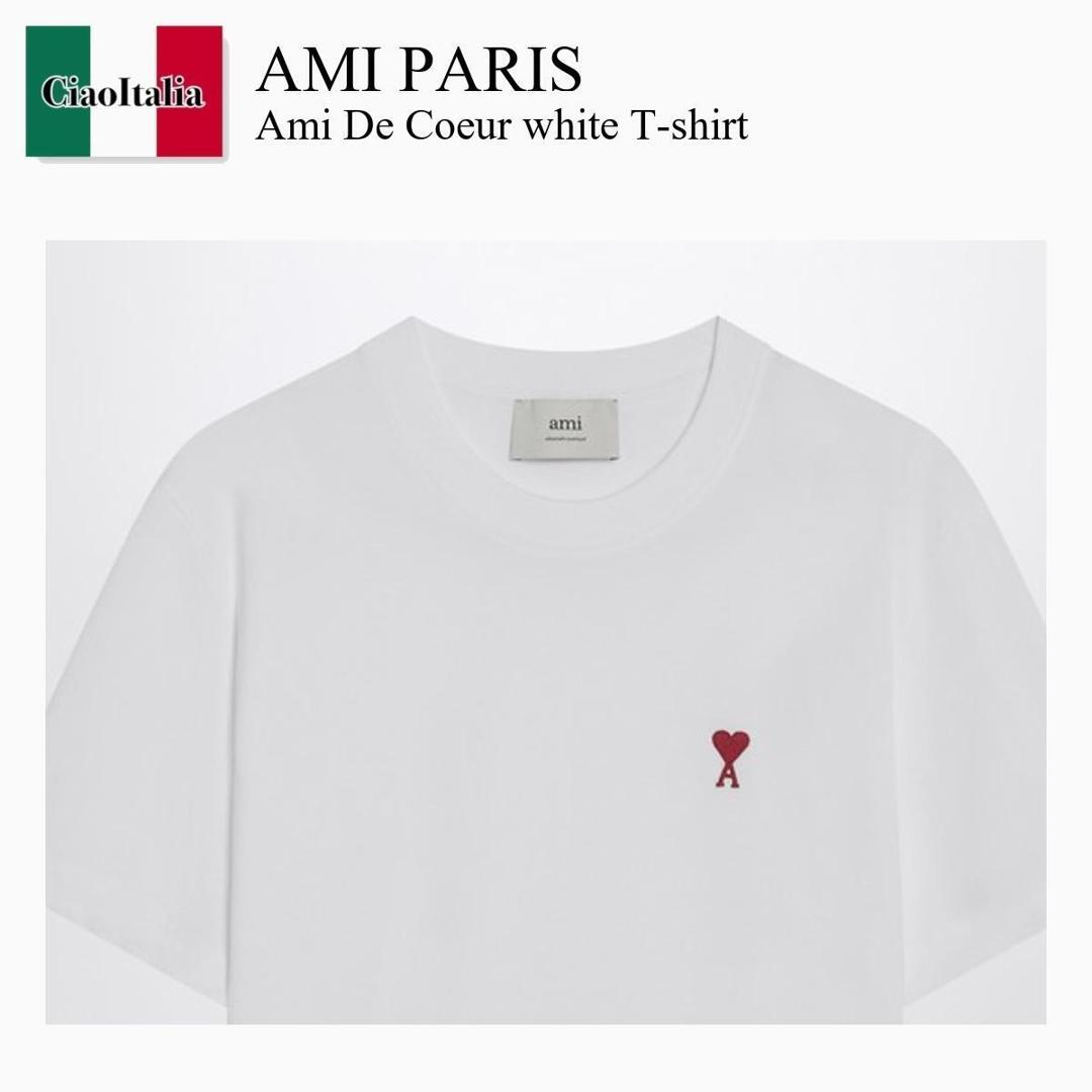 【数量限定・在庫限り・早い者勝ち！】 アミアレクサンドルマテュッシ / Ami Paris Ami De Coeur White T-Shirt / BFUTS035U724 / BFUTS035U724 100 / BFUTS035U724100 / Tシャツ・カットソー