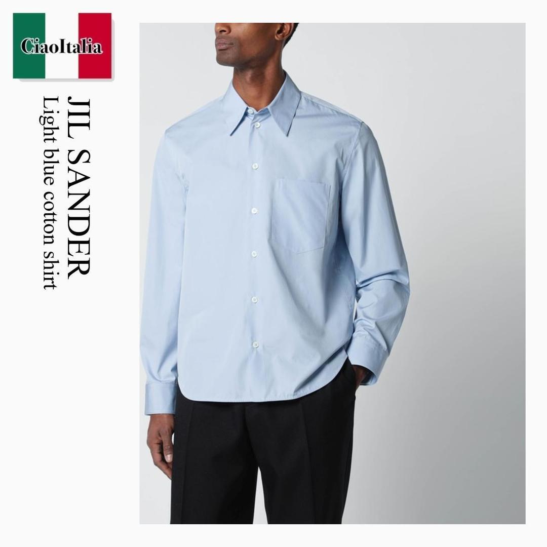 【寸法押さえる・店卸し資産境界線・早め者制覇！】 ジルサンダー / Jil Sander Light Blue Cotton Shirt / J22DL0352 J45001 / J22DL0352 J45001 458 / J22DL0352J45001458 / プルオーバー