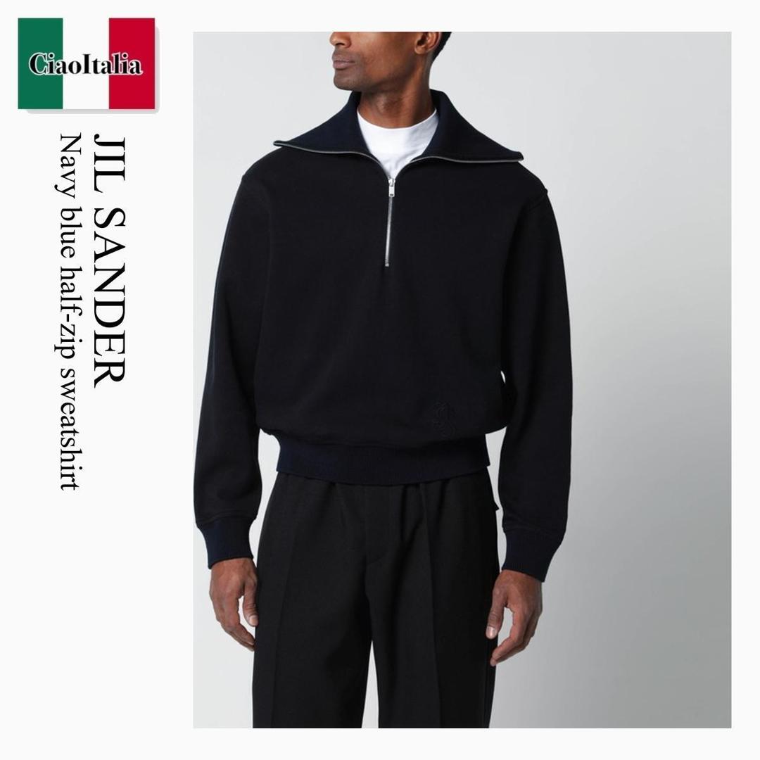 【寸法押さえる・店卸し資産境界線・早め者制覇！】 ジルサンダー / Jil Sander Navy Blue Half-Zip Sweatshirt / J22GU0146 J20245 / J22GU0146 J20245 401 / J22GU0146J20245401 / スウェット・トレーナー