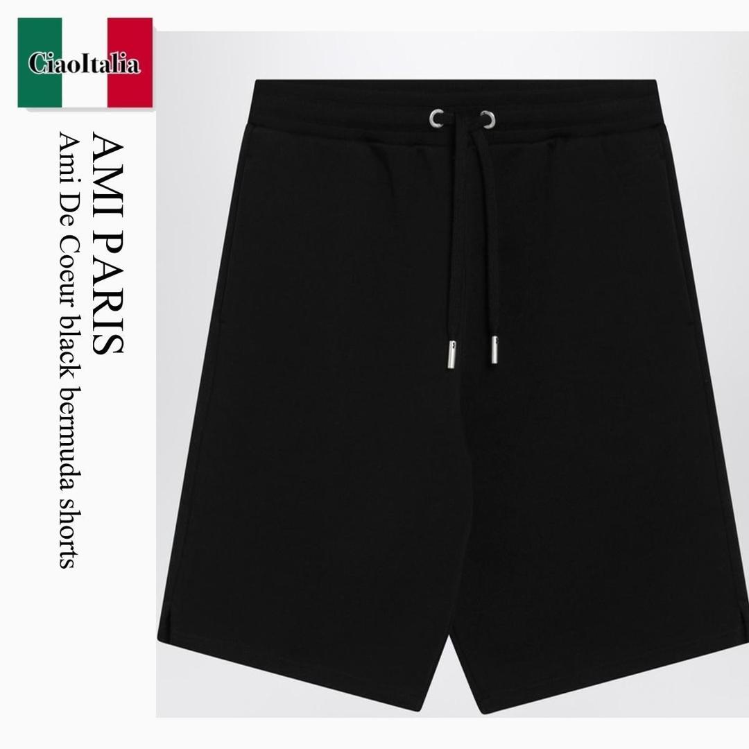 【数量限定・在庫限り・早い者勝ち！】 アミアレクサンドルマテュッシ / Ami Paris Ami De Coeur Black Bermuda Shorts / HSO803747 / HSO803747 001 / HSO803747001 / ハーフ・ショートパンツ