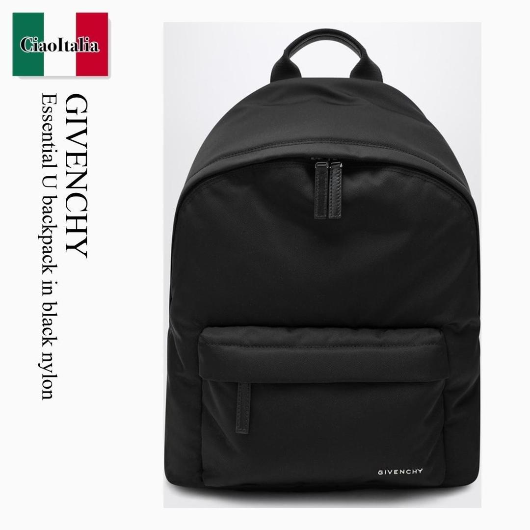 【寸法押さえる・店卸し資産境界線・早め者制覇！】 ジバンシィ / かばん / 袋 / Givenchy Essential U Backpack In Black Nylon / BK50F3K1ZL / BK50F3K1ZL 001 / BK50F3K1ZL001 / うしろ側容器に並べる・背嚢