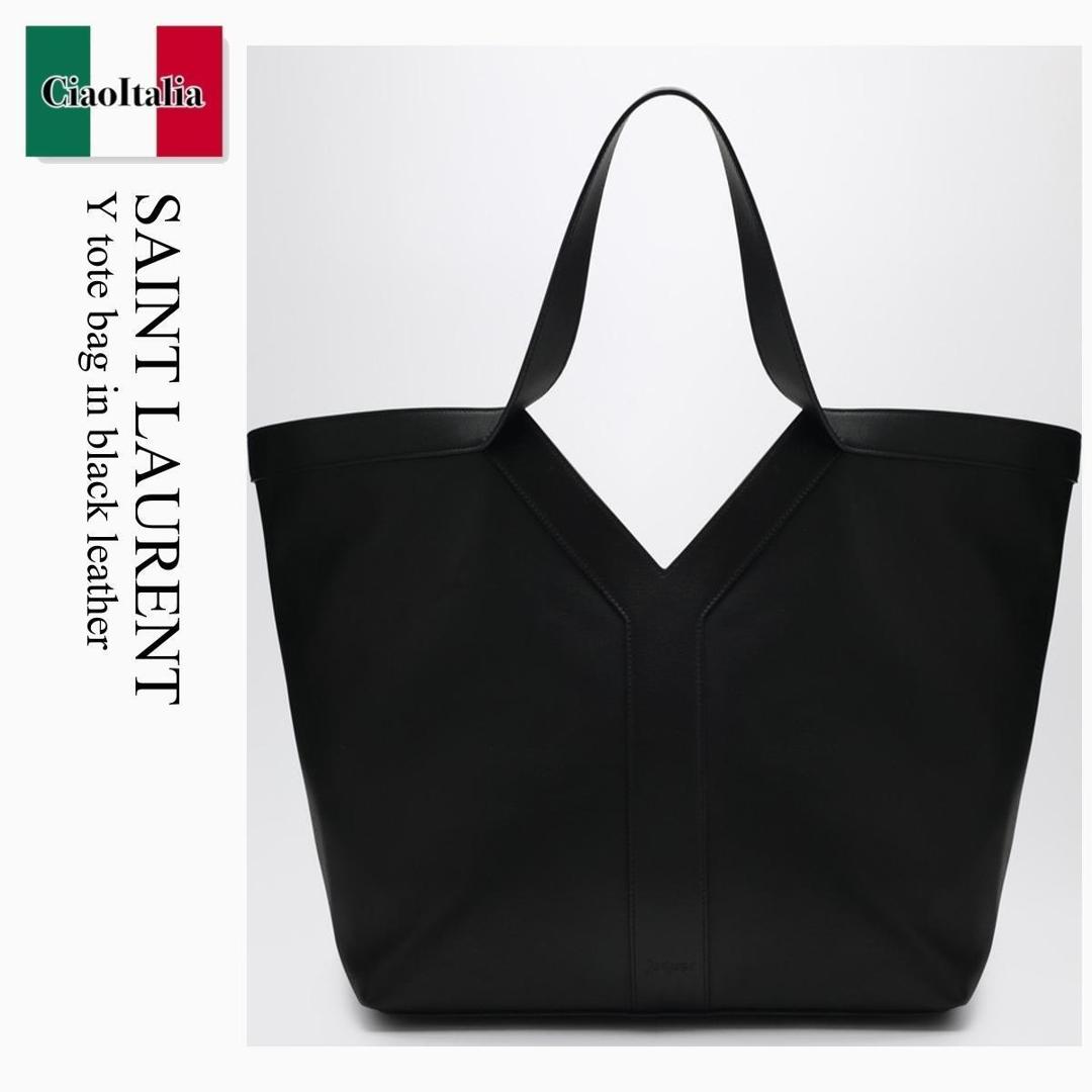【分量制限事項・店卸し資産区分け・早め者白星！】 サンローラン / かばん / 鞄 / Saint Laurent Y Tote Bag In Black Leather / 817602 AAEB3 / 817602 AAEB3 1000 / 817602AAEB31000 / トートバッグ