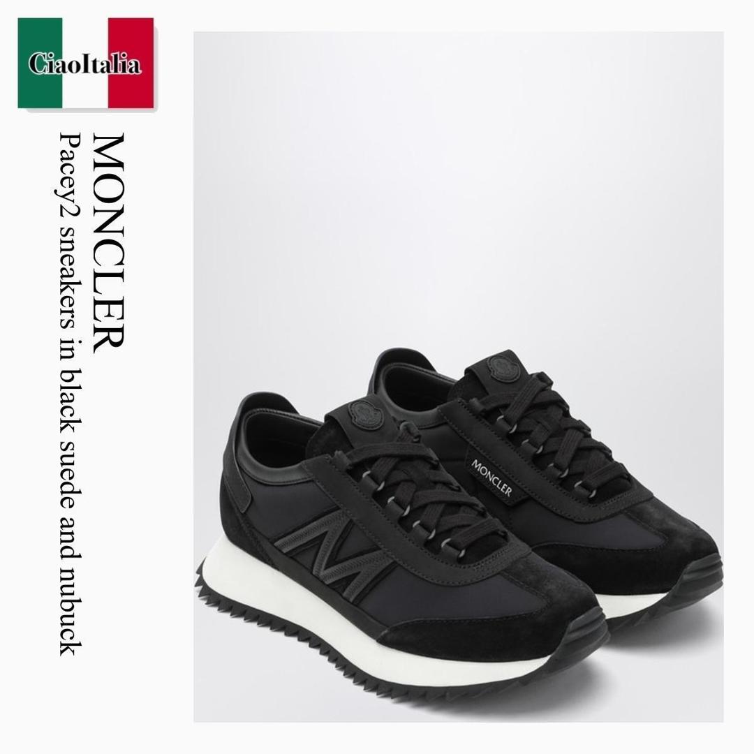 【寸法押さえる・店卸し資産境界線・早め者制覇！】 モンク軌跡 / Moncler Pacey2 Sneakers In Black Suede And Nubuck / 4M000 999 / 4M000 70M7280 999 / 4M00070M7280999 / スニーカー