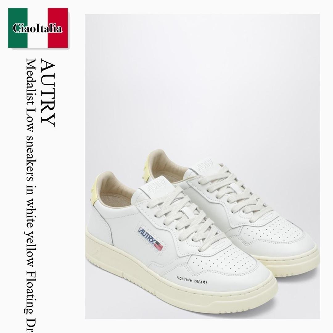 【寸法押さえる・店卸し資産境界線・早め者制覇！】 オートリー / Autry Medalist Low Sneakers In White Yellow Floating Dreams / AULWDL02 / AULWDL02 DL02 / AULWDL02DL02 / スニーカー