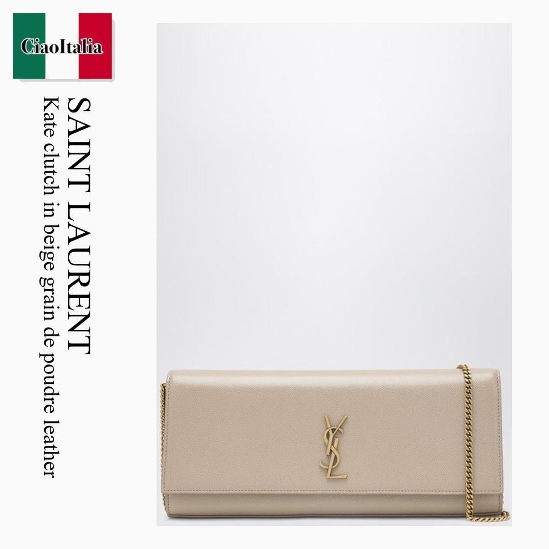 【数量限定・在庫限り・早い者勝ち！】 サンローラン / かばん / カバン / Saint Laurent Kate Clutch In Beige Grain De Poudre Leather / 851921 AAGBE / 851921 AAGBE 2721 / 851921AAGBE2721 / ショルダーバッグ・ポシェット