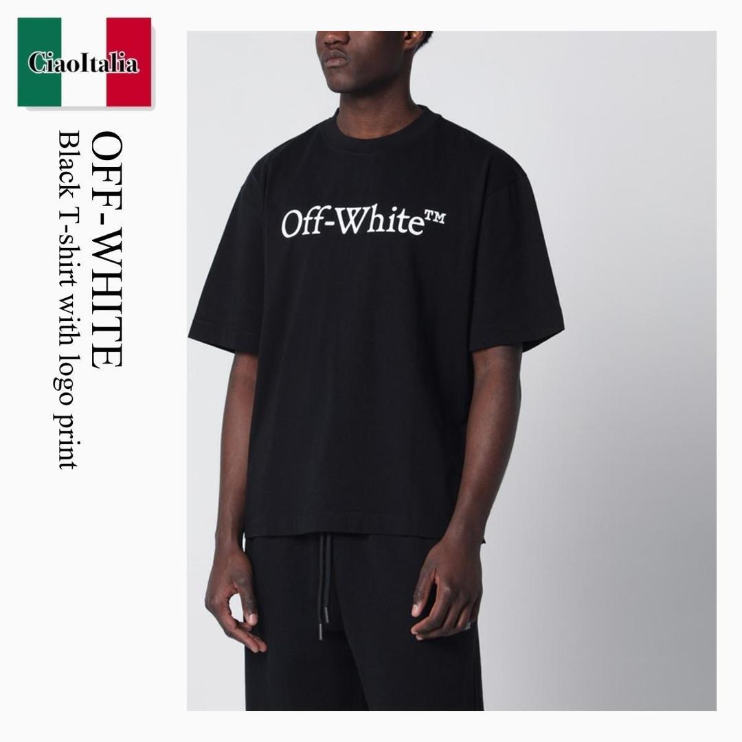 【数量限定・在庫限り・早い者勝ち！】 オフホワイト / Off-White Black T-Shirt With Logo Print / OMAA120C99JER008 / OMAA120C99JER008 1001 / OMAA120C99JER0081001 / Tシャツ・カットソー