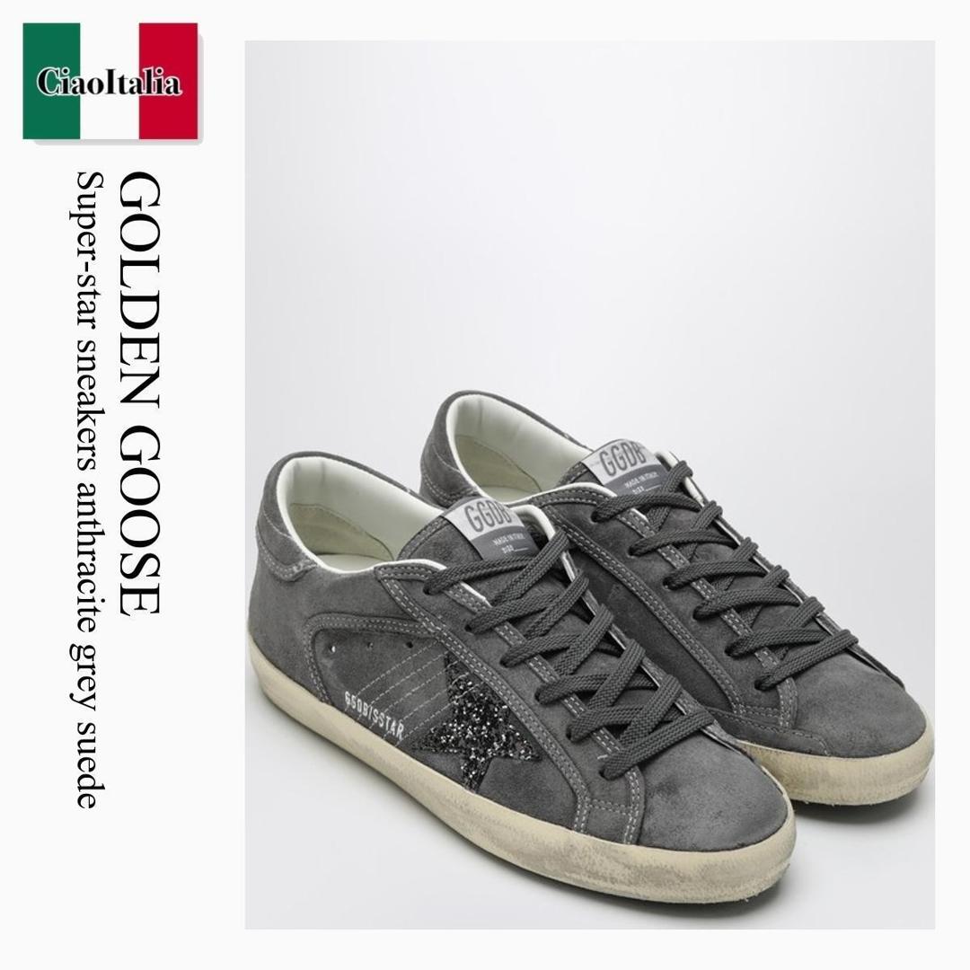 【数量限定・在庫限り・早い者勝ち！】 ゴールデングース / Golden Goose Super-Star Sneakers Anthracite Grey Suede / GWF01002 F008141 / GWF01002 F008141 60661 / GWF01002F00814160661 / スニーカー