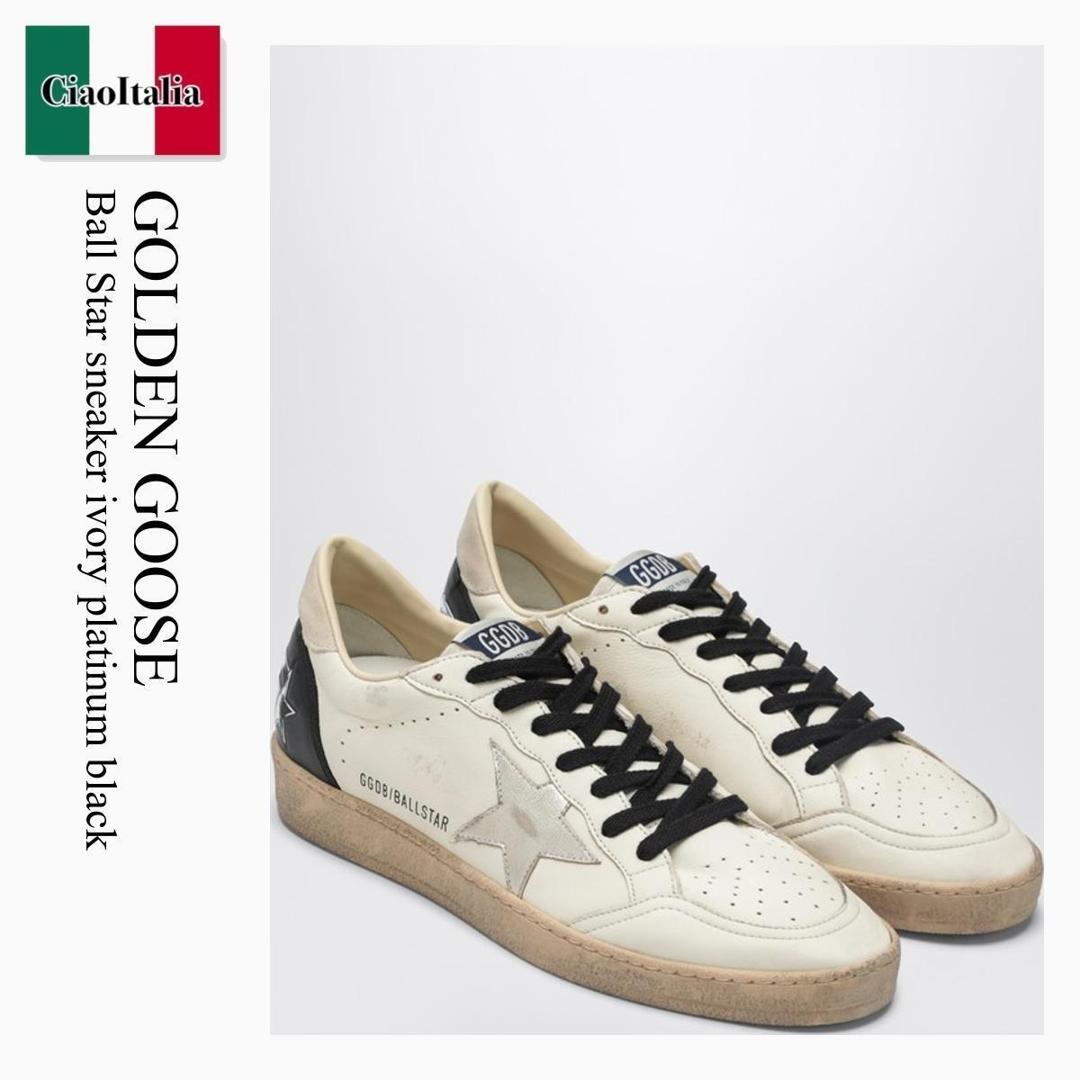 【数量限定・在庫限り・早い者勝ち！】 ゴールデングース / Golden Goose Ball Star Sneaker Ivory Platinum Black / GMF00117 F008164 / GMF00117 F008164 83258 / GMF00117F00816483258 / スニーカー