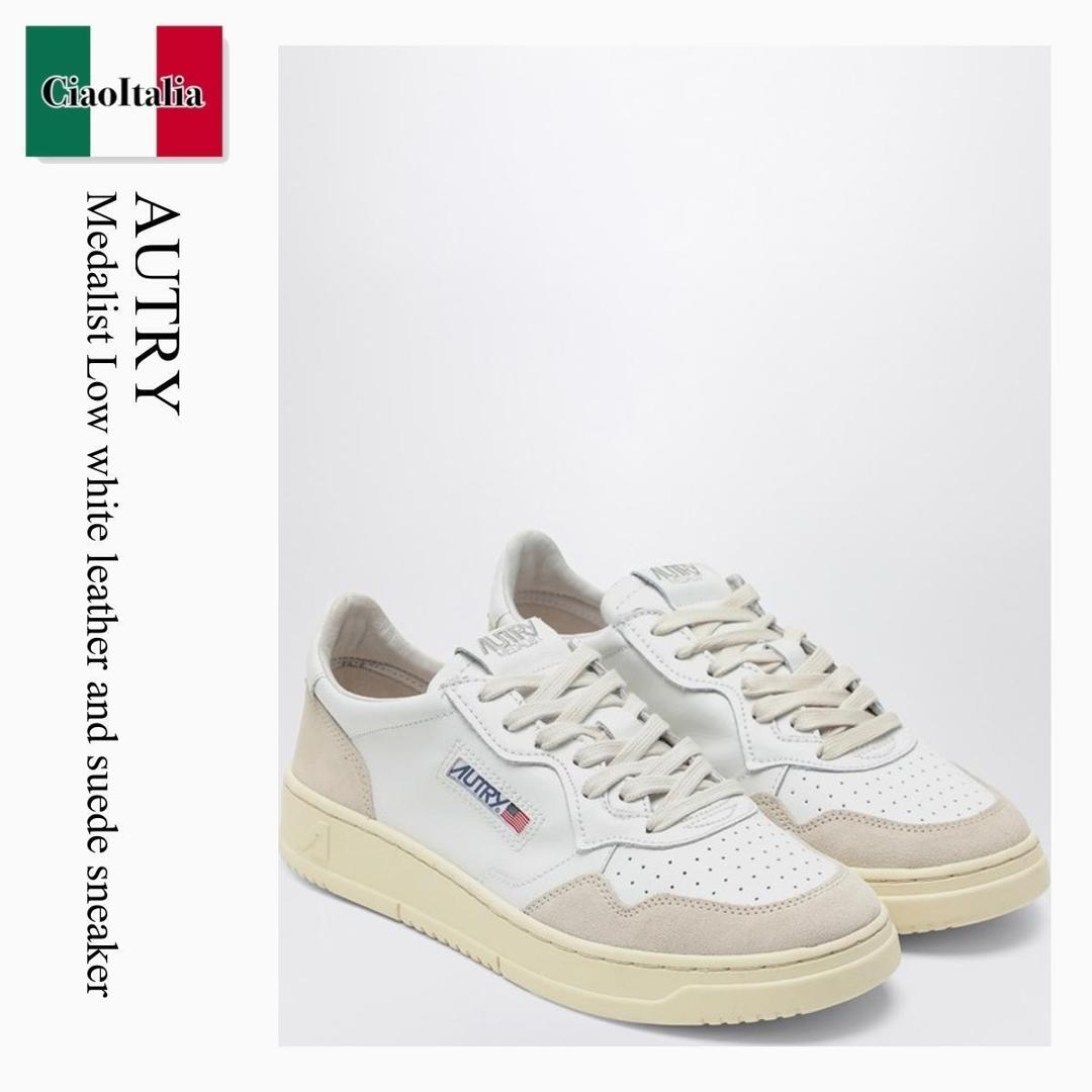 【数量限定・在庫限り・早い者勝ち！】 オートリー / Autry Medalist Low White Leather And Suede Sneaker / AULMLS33 / AULMLS33 LS33 / AULMLS33LS33 / スニーカー