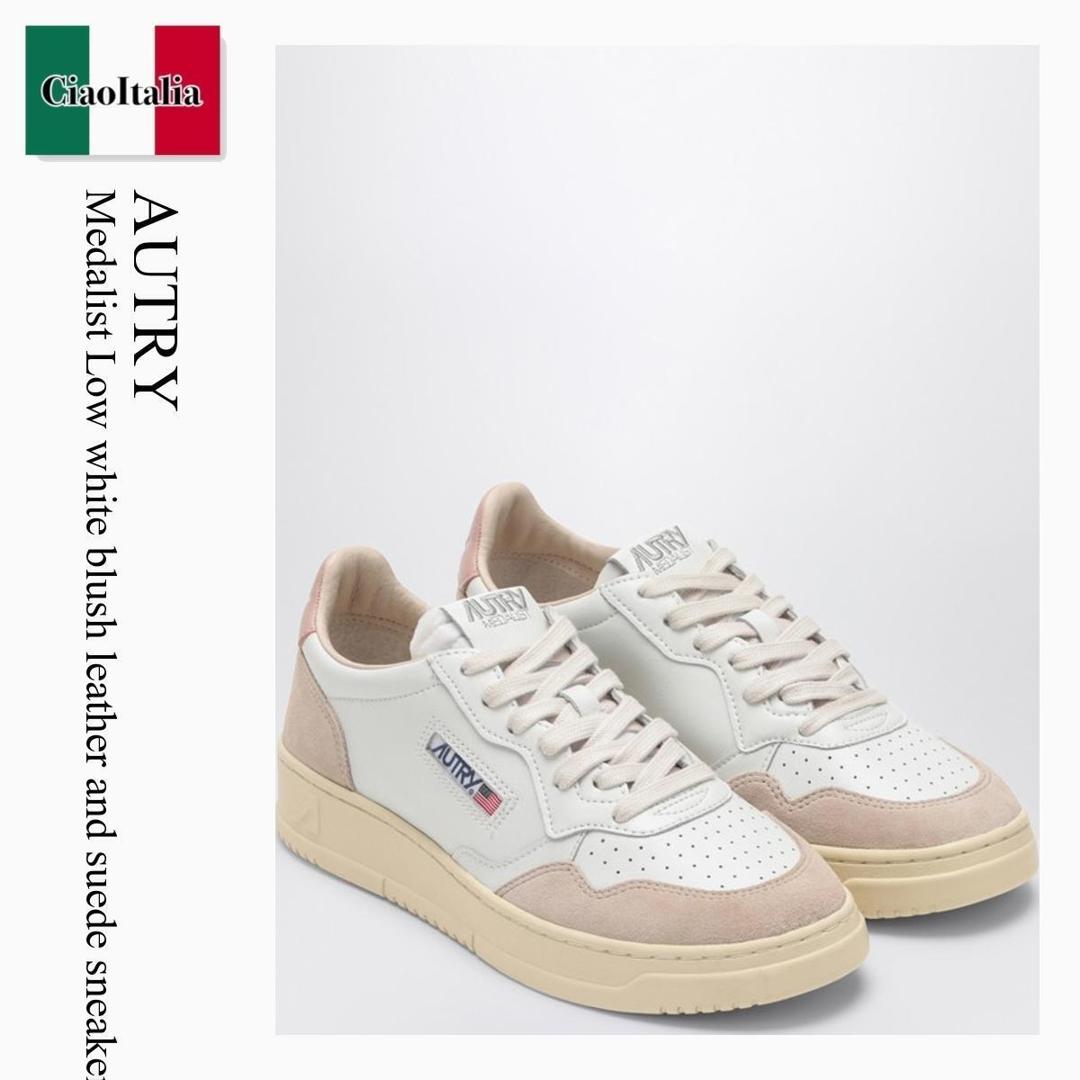 【数量限定・在庫限り・早い者勝ち！】 オートリー / Autry Medalist Low White Blush Leather And Suede Sneaker / AULWLS37 / AULWLS37 LS37 / AULWLS37LS37 / スニーカー