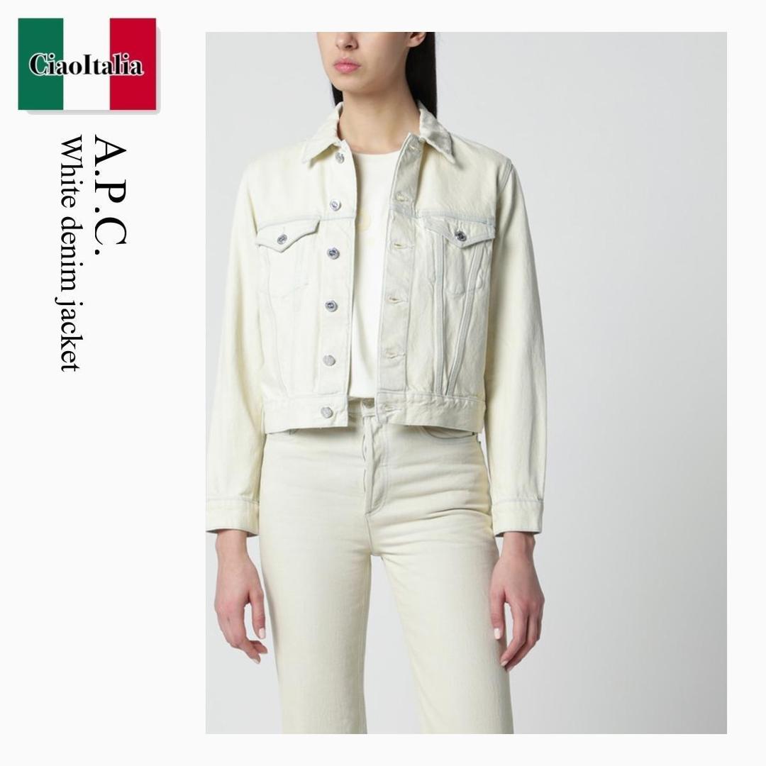 【量目押さえる・店卸し資産極限点・早め者制勝！】 A.P.C. / A.P.C. White Denim Jacket / COHLB F32028 / COHLB F32028 AAF / COHLBF32028AAF / 上衣