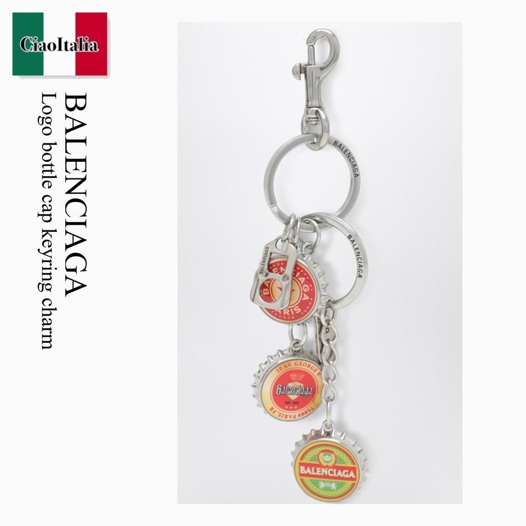 【寸法押さえる・店卸し資産境界線・早め者制覇！】 バレンシアガ / Balenciaga Logo Bottle Cap Keyring Charm / 856286 2ACCG / 856286 2ACCG 8486 / 8562862ACCG8486 / キーケース・キーリング