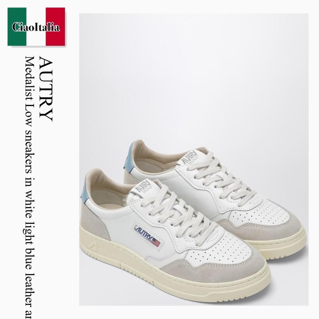 【寸法押さえる・店卸し資産境界線・早め者制覇！】 オートリー / Autry Medalist Low Sneakers In White Light Blue Leather And / AULWLS12 / AULWLS12 LS12 / AULWLS12LS12 / スニーカー