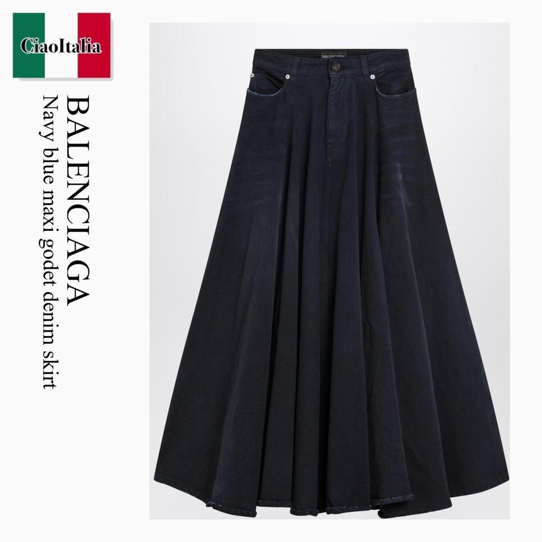 【数量限定・在庫限り・早い者勝ち!】 バレンシアガ / Balenciaga Navy Blue Maxi Godet Denim Skirt / 856906 TTW64 / 856906 TTW64 8074 / 856906TTW648074 / スカート|Ciao Italia